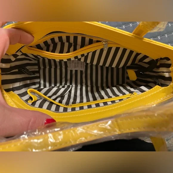 Yellow Dachshund Graphic Tote Bag with Wallet and Wristlet - Picture 6 of 11